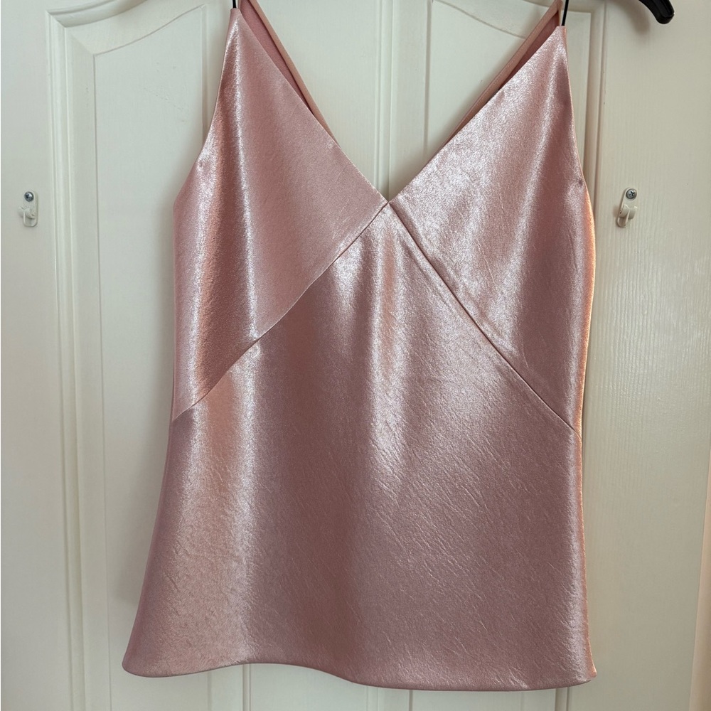 Vince Pink Gold Asymmetrical Camisole Top